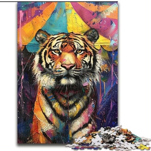 Tiger-Puzzle für Erwachsene, 1000 Teile, anspruchsvolles Spielspielzeug, jedes Teil ist einzigartig – anspruchsvolles Familienspaßspiel (Größe 50x75cm) von LYXIANY
