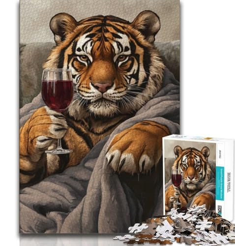 Tiger auf dem Sofa, 1000-teiliges Puzzle für Erwachsene und Jugendliche, Quizspiel, Wanddekoration, einzigartige Geburtstags, 50x75cm Tiger auf dem Sofa, 1000-teiliges Puzzle für Erwachsene und Jugendliche, Quizspiel, Wanddekoration, einzigartige Geburtstags, 50x75cm von LYXIANY