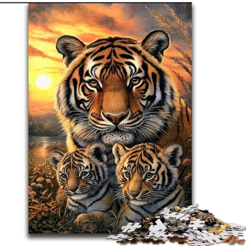 Tiger auf der Wiese, Puzzle 1000 Teile für Teenager, Lernspiele, Heimdekoration, einzigartige Heimdekoration und Geschenke (26x38cm) von LYXIANY