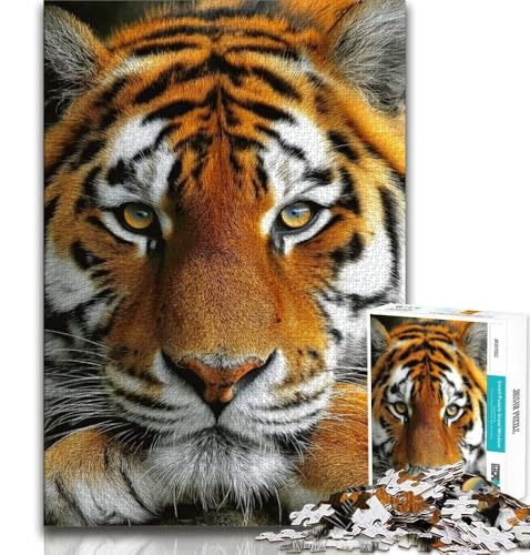Tigerporträt-Puzzle für Teenager, 1000 Teile, für Lernspiele, Herausforderungsspielzeug, einzigartige Heimdekoration und Geschenke (75x50cm) von LYXIANY