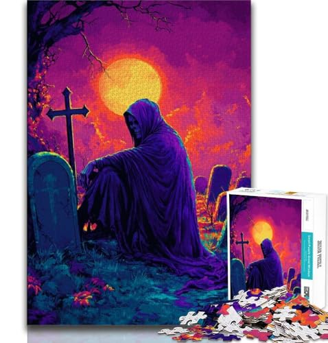 Tod auf dem Friedhof, Puzzle für Teenager, 1000 Teile, Lernspiele, Wanddekoration, einzigartige Geburtstags (38x26cm) von LYXIANY