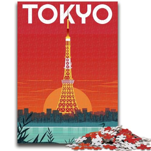 Tokio, Japan, JP Reise-Puzzle für Erwachsene, 1000 Puzzleteile, anspruchsvolles Spiel, ganze Familie, 1000 Teile (50x75cm) von LYXIANY