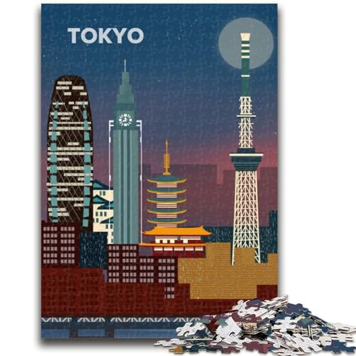 Tokyo Jigsaws 1000 Teile für Teenager, anspruchsvolles Spielspielzeug, jedes Teil ist einzigartig – anspruchsvolles Familienspiel, 1000 Teile (26x38cm) von LYXIANY