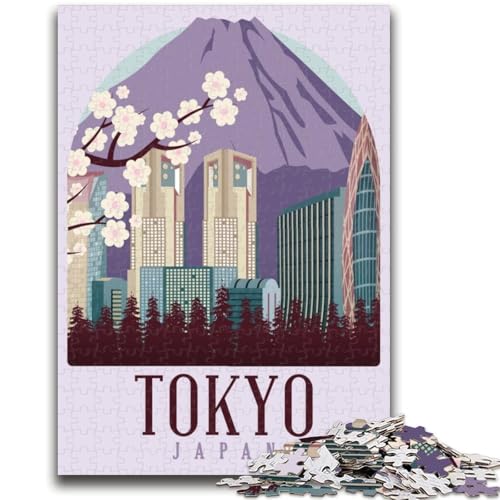Tokyo Puzzle für Erwachsene, 1000 Teile, Denkspiel, Wanddekoration, einzigartige Geburtstags (50x75cm) von LYXIANY