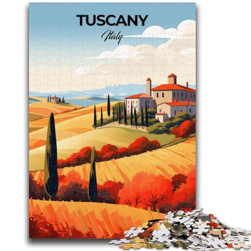 Toskana-Italien-Reise-Druckpuzzle für Teenager, 1000-teiliges Puzzle, anspruchsvolles Spiel und Familienspiel, Eltern-Kind-Interaktion, 1000 Teile (50x75cm) von LYXIANY