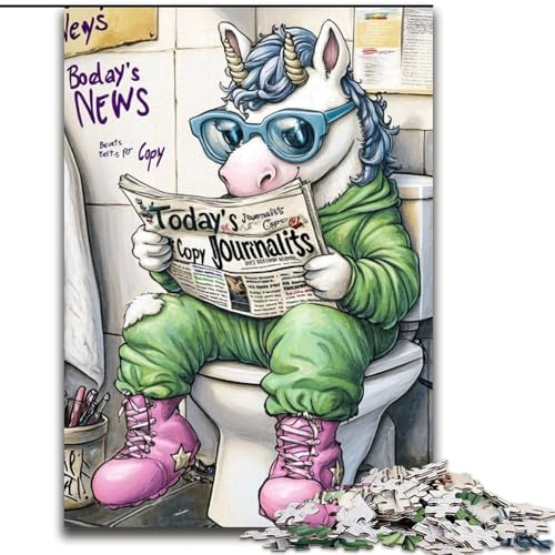 Unicorn Go Toilet 1000-teiliges Puzzle für Erwachsene, Muttertag, Geburtstag, Weihnachten, 50x75cm Unicorn Go Toilet 1000-teiliges Puzzle für Erwachsene, Muttertag, Geburtstag, Weihnachten, 50x75cm von LYXIANY