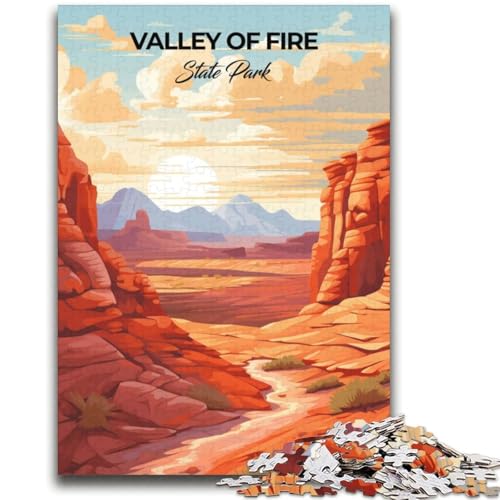 Valley of Fire State Park 1000-teiliges Puzzle für Teenager, Lernspiele, DIY-Spielzeug mit passendem Poster und Quizblatt für Kinder ab 14 Jahren, 2000 Teile (70x100cm) von LYXIANY