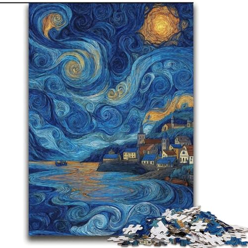 Van Gogh Nachthimmel-Puzzle, 2000 Teile, für Teenager, Lernspiele, Heimdekoration, Geburtstagsgeschenk, Geschenke, Wandkunst (70x100cm) von LYXIANY