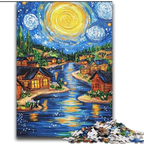 Van Gogh Nachthimmel-Puzzles für Erwachsene und Jugendliche, lustige Spiele, jedes Teil ist einzigartig – anspruchsvolles Familienspiel (70x100cm) von LYXIANY