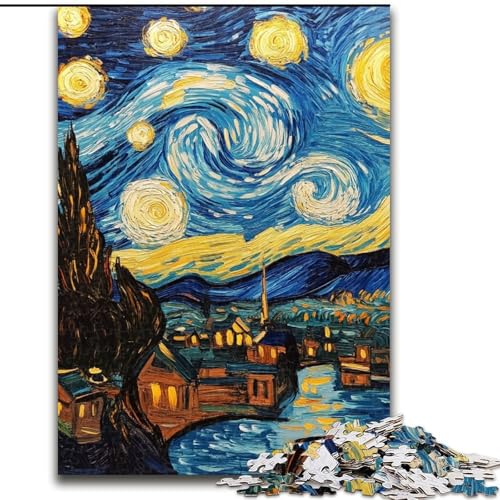 Van Gogh Nachthimmel-Puzzles für Teenager, 1000 Teile, Familienunterhaltungsspielzeug, ganze Familie (50x75cm) von LYXIANY
