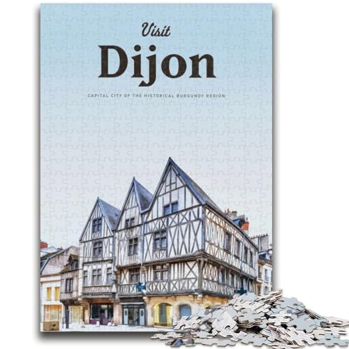 Visit Dijon Puzzles für Teenager, 1000-teiliges Puzzle, pädagogisches Familienspiel, geeignet als Schreibtischdekoration, 1000 Teile (50x75cm) von LYXIANY