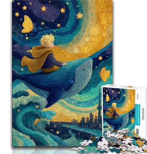Wale am Nachthimmel, 1000-teiliges Puzzle für Erwachsene und Jugendliche, Quizspiel, Wanddekoration, einzigartige Geburtstags, 38x26cm von LYXIANY