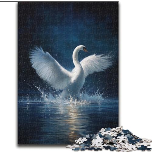 Weißer Schwan Puzzle 1000 Teile für Erwachsene, anspruchsvolles Spiel und Lernspiel für die ganze Familie zum Geburtstag, Weihnachten (Größe 50x75cm) von LYXIANY