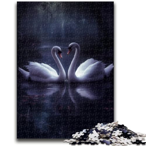 Weißer Schwan Puzzle 1000 Teile für Teenager, Denkspiel, Wanddekoration, einzigartige Geburtstags (38x26cm) von LYXIANY