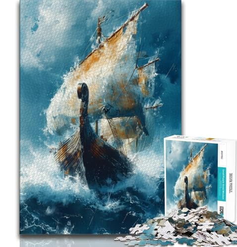 Wikinger-Drakkar-Boot, 1000-teiliges Puzzle für Erwachsene, Geschenke, dekomprimierendes intellektuelles Lernspielzeug, Geburtstagsgeschenk, Geschenke, Wandkunst, 50x75cm Wikinger-Drakkar-Boot, 1000-teiliges Puzzle für Erwachsene, Geschenke, dekomprimierendes intellektuelles Lernspielzeug, Geburtstagsgeschenk, Geschenke, Wandkunst, 50x75cm von LYXIANY