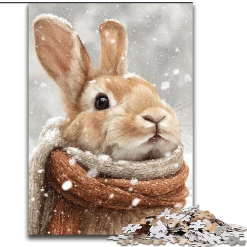 Winterhasen-Puzzles für Erwachsene und Teenager, anspruchsvolles Spiel und Lernspiel für die ganze Familie zum Geburtstag, Weihnachten (50x75cm) von LYXIANY