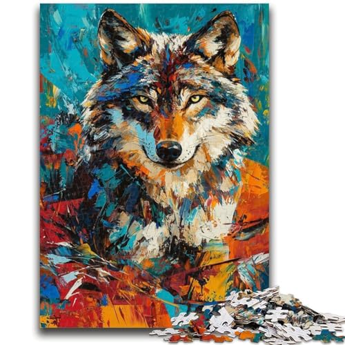 Wolf Art Puzzle 1000 Teile für Teenager, Denkspiel, Wanddekoration, einzigartige Geburtstags (38x26cm) von LYXIANY