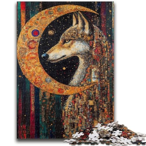 Wolf Art Puzzle 1000 Teile für Teenager, Denkspiel, Wanddekoration, einzigartige Geburtstags (38x26cm) von LYXIANY