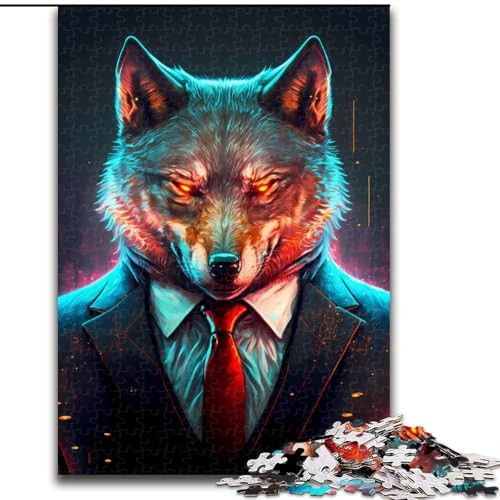 Wolf-CEO im Anzug-Puzzle für Erwachsene, 1000-teiliges Holzpuzzle, perfekt als Geburtstags-, Weihnachts, Größe 50x75cm Wolf-CEO im Anzug-Puzzle für Erwachsene, 1000-teiliges Holzpuzzle, perfekt als Geburtstags-, Weihnachts, Größe 50x75cm von LYXIANY