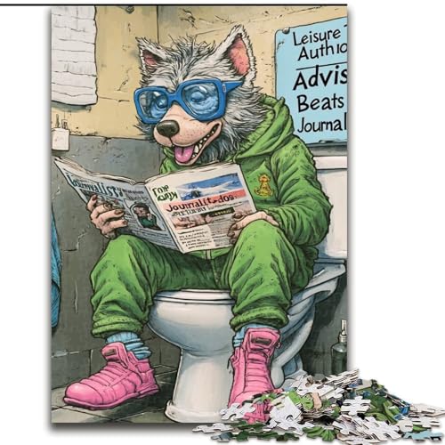 Wolf Go Toilet 1000-teiliges Puzzle für Erwachsene, anspruchsvolles Denkspiel für Teenager, Spaß für den Familienspieleabend, 50x75cm Wolf Go Toilet 1000-teiliges Puzzle für Erwachsene, anspruchsvolles Denkspiel für Teenager, Spaß für den Familienspieleabend, 50x75cm von LYXIANY