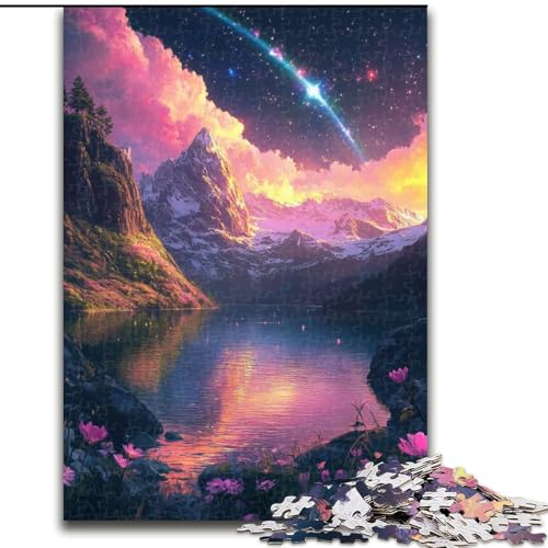 Wunderschöne Berge-Puzzles für Teenager, 1000 Teile, Lernspielzeug, Familienspiele mit passendem Poster und Quizblatt (50x75cm) von LYXIANY