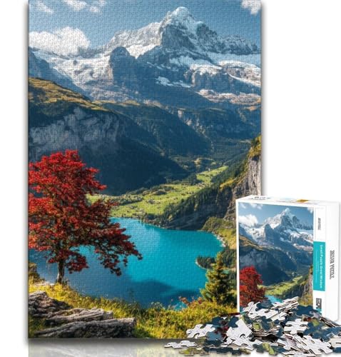 Wunderschöne Berge und Seen, 1000-teiliges Puzzle für Teenager, Lernspielzeug, ganze Familie, 38x26cm von LYXIANY