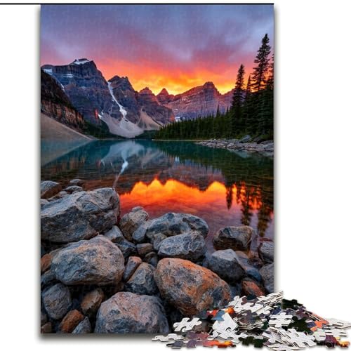Wunderschöne Berge und Seen Puzzle für Teenager, 1000 Teile, Lernspiele, Heimdekoration, geeignet für die Schreibtischdekoration (50x75cm) von LYXIANY