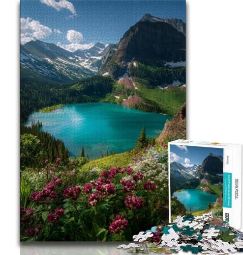 Wunderschöne Puzzles mit Bergen und Seen für Teenager, dekomprimierendes intellektuelles Lernspielzeug, geeignet als Schreibtischdekoration (38x26cm) von LYXIANY