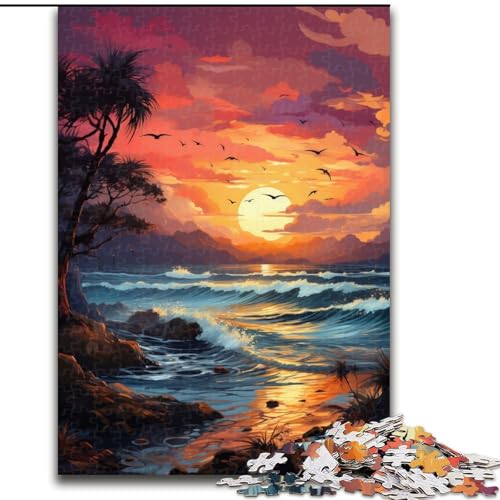 Wunderschöne Sonnenuntergangslandschaft, 1000-teiliges Puzzle, anspruchsvolles Denkspiel, entspannendes Spielzeug für Teenager, Größe 50x75cm von LYXIANY