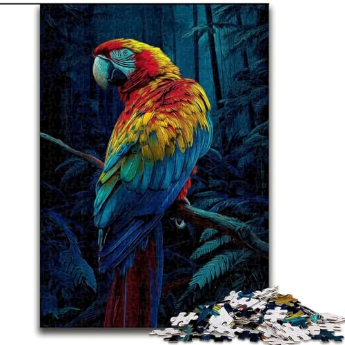 Wunderschönes Papageien-Puzzle für Teenager, 1000 Teile, anspruchsvolles Spielspielzeug, jedes Teil ist einzigartig – anspruchsvolles Familienspiel (50x75cm) von LYXIANY
