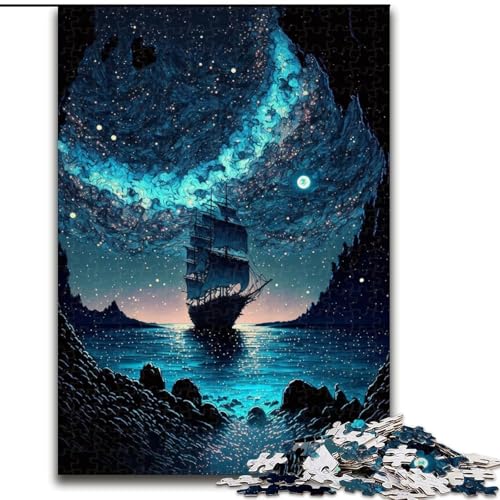 Wunderschönes Piratenschiff-Puzzle für Teenager, 1000 Teile, anspruchsvolles Spiel und Familienspiel, Eltern-Kind-Interaktion (50x75cm) von LYXIANY
