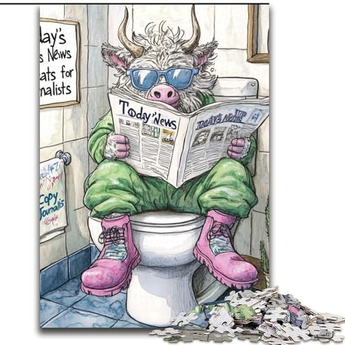 Yak Go Toiletten-Puzzles für 1000-teilige Papppuzzles, perfekt für Familienspaß, Partyspiele, Geburtstagsparty-Geschenke, 26x38cm von LYXIANY