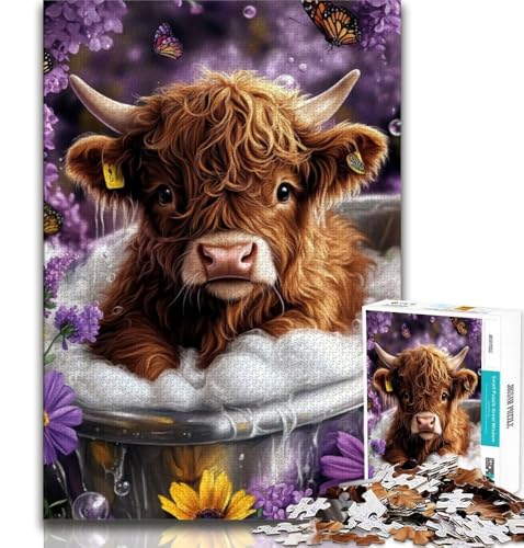 Yak beim Baden, Puzzle für Teenager, 1000 Teile, dekomprimierendes intellektuelles Lernspielzeug, tolle Geschenke und Spielzeuge (38x26cm) von LYXIANY