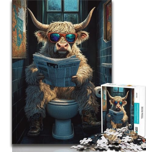 Yak sitzt auf der Toilette, Puzzle für Erwachsene, 1000 Teile, schwieriges, dekomprimierendes intellektuelles Lernspielzeug, geeignet als Schreibtischdekoration (38x26cm) von LYXIANY