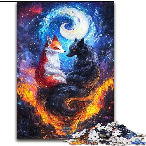 Yin-Yang-Fuchs-Puzzle für Teenager, 1000 Teile, Mustermontage, Spaß bei Aktivitäten zu Hause, Geburtstagsgeschenk, Reisegeschenke (50x75cm) von LYXIANY