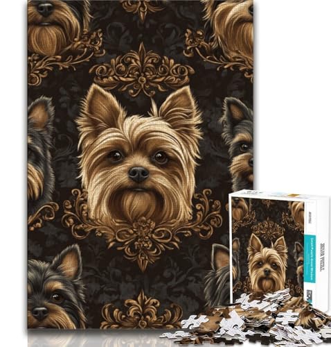 Yorkshire Terrier Collage 1000-teiliges Puzzle für Erwachsene und Jugendliche, Quizspiel, Wanddekoration, einzigartige Geburtstags, 38x26cm von LYXIANY