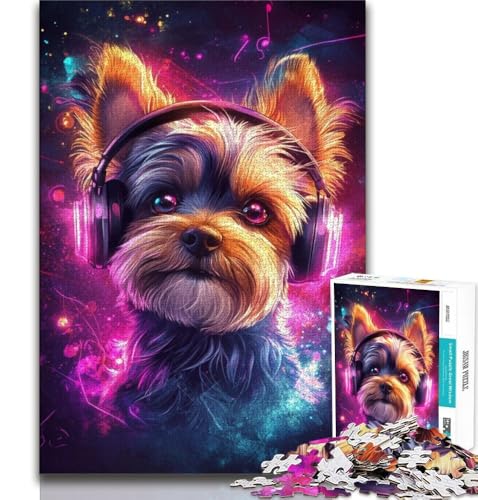 Yorkshire Terrier hört Musik, 1000-teiliges Puzzle für Erwachsene und Jugendliche, für Lernspiele, Herausforderungsspielzeug, einzigartige Heimdekoration und Geschenke, 50x75cm Yorkshire Terrier hört Musik, 1000-teiliges Puzzle für Erwachsene und Jugendliche, für Lernspiele, Herausforderungsspielzeug, einzigartige Heimdekoration und Geschenke, 50x75cm von LYXIANY