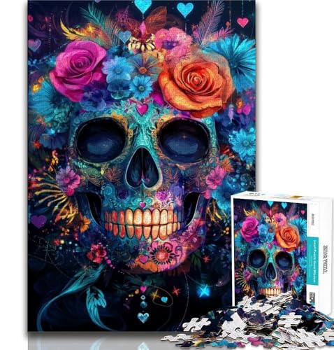 Zuckerschädel-Puzzle mit 1000 Teilen für Erwachsene und Jugendliche, Quizspiel, Wanddekoration, einzigartige Geburtstags, 38x26cm von LYXIANY