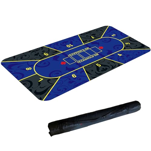 LYZXYZAI Pokermatte 180X90cm Texas Hold'em Gummimatte Pokeroberseite Matte Pokerauflage Tragbare Rollbar Für Multiplayer Pokerspiele Karten Schachbrettspiele,005,180 * 90CM von LYZXYZAI