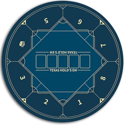 LYZXYZAI Runde Pokermatte Für Texas Hold'em Deluxe Pokertuch Wasserabweisende Poker Tischauflage Für Multiplayer-Pokerspiele Pokerkarten,001,120 * 120CM von LYZXYZAI