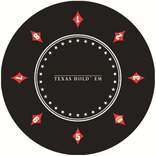 LYZXYZAI Runde Pokermatte Für Texas Hold'em Deluxe Pokertuch Wasserabweisende Poker Tischauflage Für Multiplayer-Pokerspiele Pokerkarten,002,120 * 120CM von LYZXYZAI