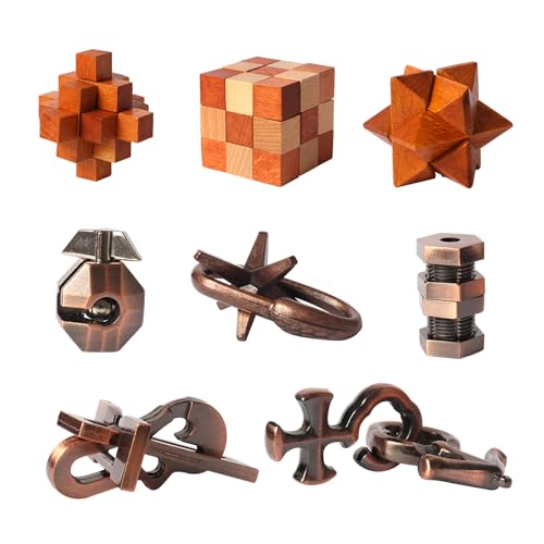 8-teiliges Holz- und Metallpuzzle-Set für Erwachsene und Kinder, Entsperren ineinandergreifendes Puzzle, iQ Bildungspuzzle, Geschenk 8-teiliges Holz- und Metallpuzzle-Set für Erwachsene und Kinder, Entsperren ineinandergreifendes Puzzle, iQ Bildungspuzzle, Geschenk von LYiUP