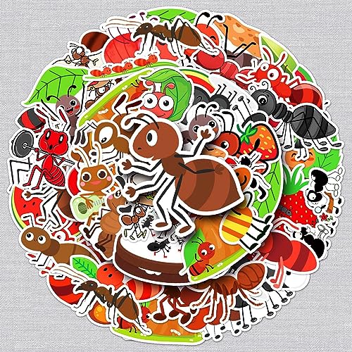 Ameisen Aufkleber Ant Sticker Set 50 Stücke Niedlich Deko für Auto Laptop Skateboard Fahrrad Moped Motorrad Fahrrad Computer,Geeignet für Erwachsene Kinder von LYunMu