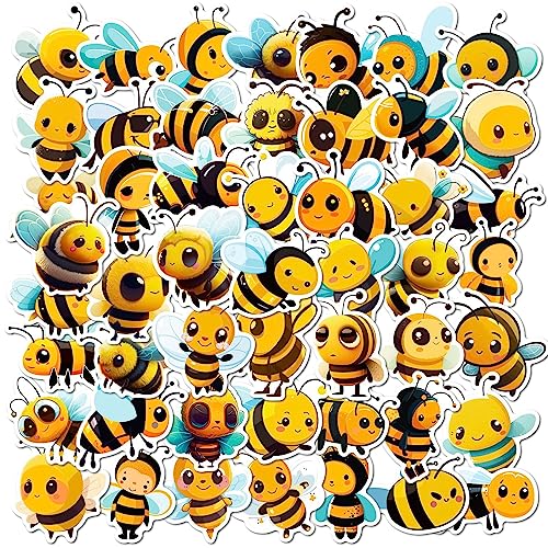 Bienen Aufkleber Bee Sticker Set 50 Stücke Niedlich Deko für Auto Laptop Skateboard Fahrrad Moped Motorrad Fahrrad Computer,Geeignet für Erwachsene Kinder von LYunMu