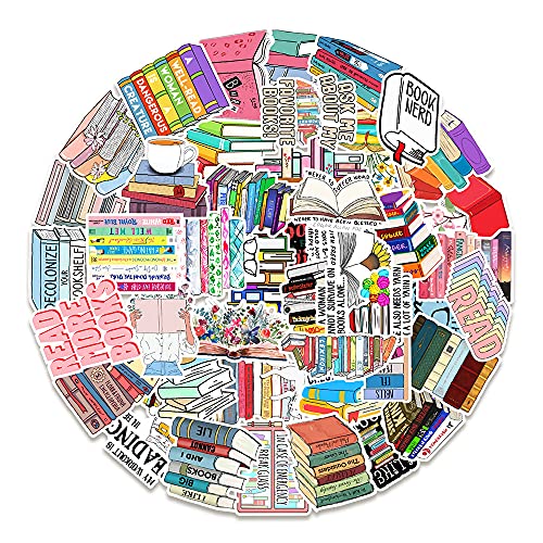 Buchen Aufkleber lesen Sticker Set 50 Stücke Book Deko für Auto Laptop Skateboard Fahrrad Moped Motorrad Fahrrad Computer,Geeignet für Erwachsene Kinder von LYunMu