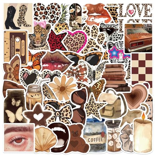 Der Leopard Aufkleber Leopard Print Sticker Set 50 Stücke Niedlich Deko für Auto Laptop Skateboard Fahrrad Moped Motorrad Fahrrad Computer,Geeignet für Erwachsene Kinder von LYunMu