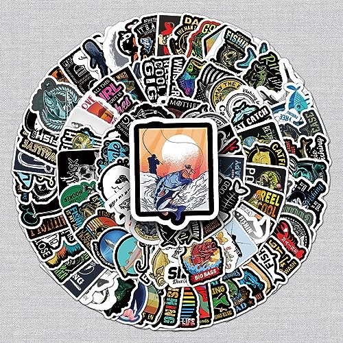 Fischen Aufkleber Fish Sticker Set 103 Stücke Niedlich Deko für Auto Laptop Skateboard Fahrrad Moped Motorrad Fahrrad Computer,Geeignet für Erwachsene Kinder von LYunMu