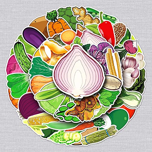 Gemüse Aufkleber Vegetables Sticker Set 50 Stücke Niedlich Deko für Auto Laptop Skateboard Fahrrad Moped Motorrad Fahrrad Computer,Geeignet für Erwachsene Kinder von LYunMu