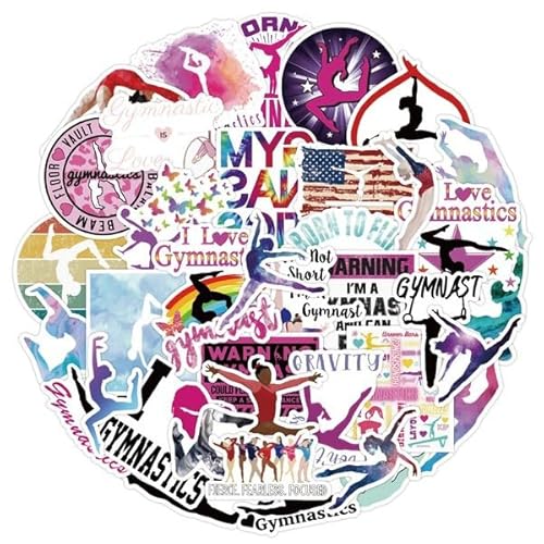 Gymnastik Aufkleber Gymnastics Sticker Set 100 Stücke Niedlich Deko für Auto Laptop Skateboard Fahrrad Moped Motorrad Fahrrad Computer,Geeignet für Erwachsene Kinder von LYunMu