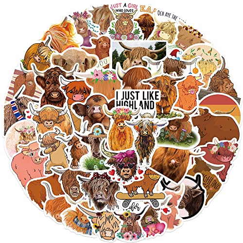 Hochland Kühe Aufkleber Cattle Sticker Set 50 Stücke Niedlich Deko für Auto Laptop Skateboard Fahrrad Moped Motorrad Fahrrad Computer,Geeignet für Erwachsene Kinder Hochland Kühe Aufkleber Cattle Sticker Set 50 Stücke Niedlich Deko für Auto Laptop Skateboard Fahrrad Moped Motorrad Fahrrad Computer,Geeignet für Erwachsene Kinder von LYunMu